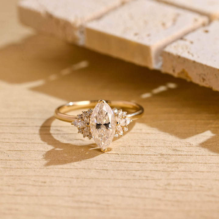 1.50ct-2.50ct Marquise Cut Lab Grown Diamond Cluster Engagement Ring