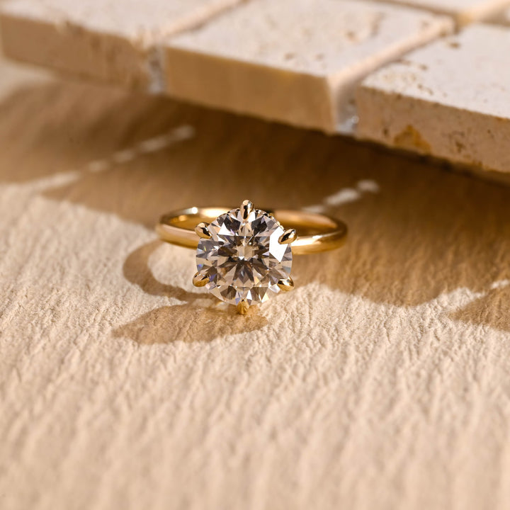 2.50ct-3.50ct Round Cut Lab Grown Diamond Bridge Engagement Ring