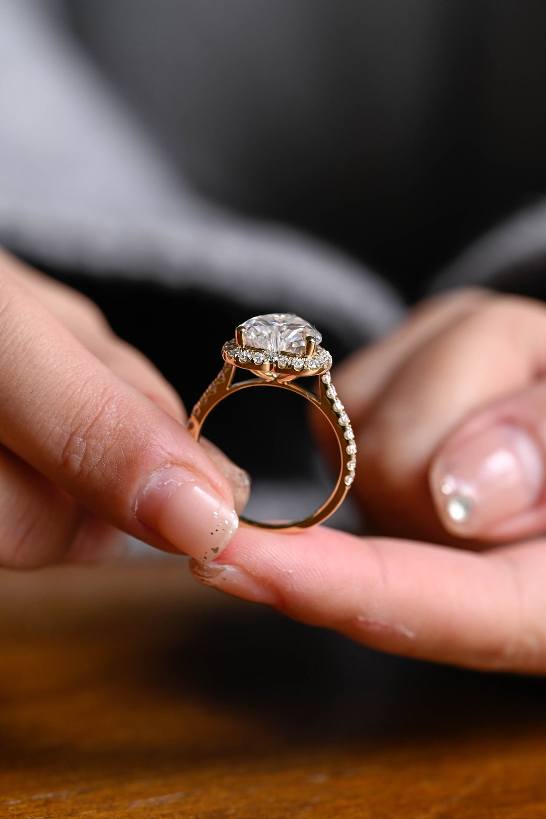 1.50ct-2.50ct Heart Cut Lab Grown Diamond Halo Engagement Ring
