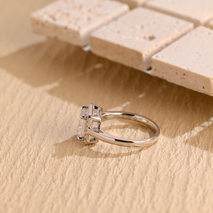 1.50ct-2.50ct Princess Cut Lab Grown Diamond Halo Engagement Ring