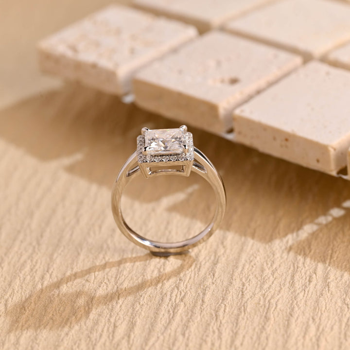 1.50ct-2.50ct Princess Cut Lab Grown Diamond Halo Engagement Ring