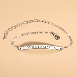 Personalized Engraved Gold Bracelet for Mother's Day Gift