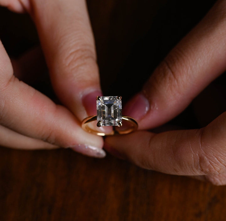 2.0ct-3.0ct Emerald Cut Lab Grown Diamond Solitaire Engagement Ring