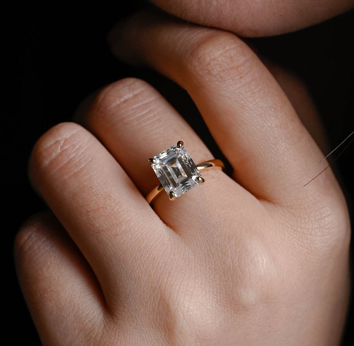 2.0ct-3.0ct Emerald Cut Lab Grown Diamond Solitaire Engagement Ring