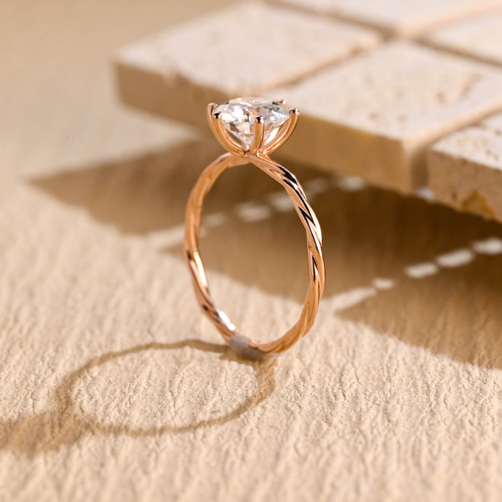 2.0ct-3.0ct Round Cut Lab Grown Diamond Braided Engagement Ring