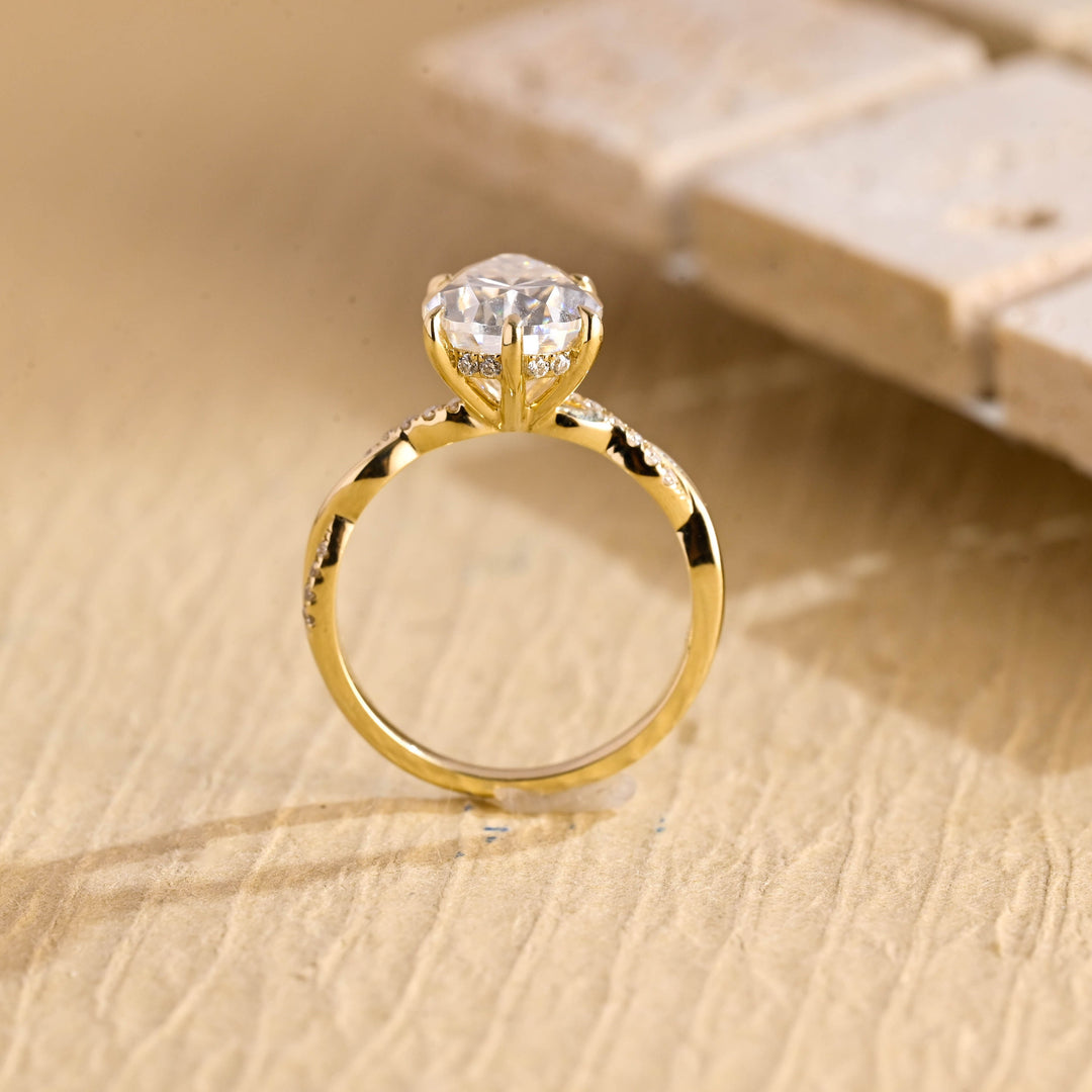2.50ct-3.50ct Pear Cut Lab Grown Diamond Infinity Engagement Ring