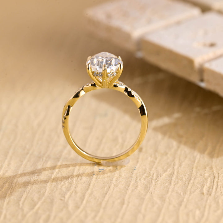 2.50ct-3.50ct Pear Cut Lab Grown Diamond Infinity Engagement Ring
