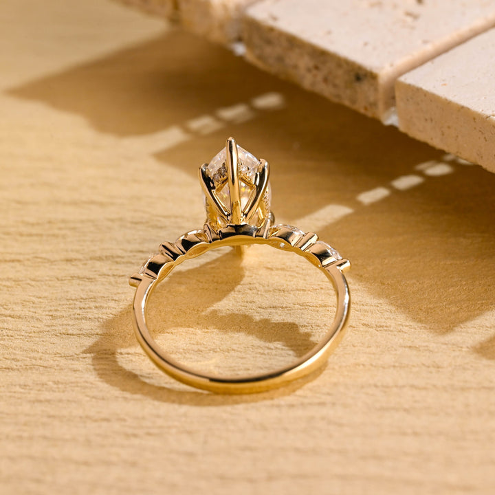 2.0ct-3.0ct Marquise Cut Lab Grown Diamond Pave Engagement Ring