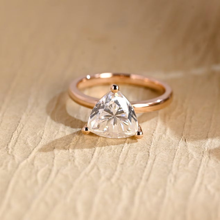 1.0ct-2.0ct Trillion Cut Lab Grown Diamond Solitaire Engagement Ring