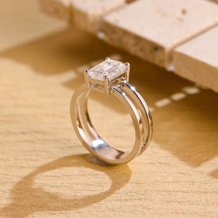 1.50ct-2.50ct Emerald Cut Lab Grown Diamond Solitaire Engagement Ring
