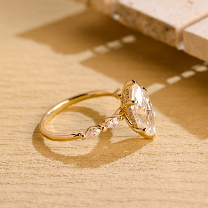 2.0ct-3.0ct Marquise Cut Lab Grown Diamond Pave Engagement Ring