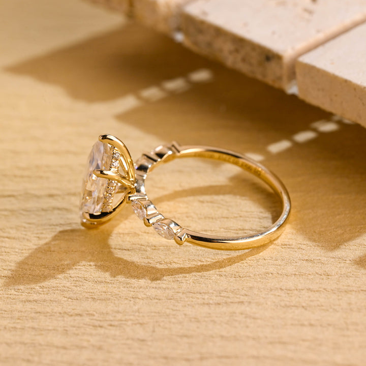2.0ct-3.0ct Marquise Cut Lab Grown Diamond Pave Engagement Ring