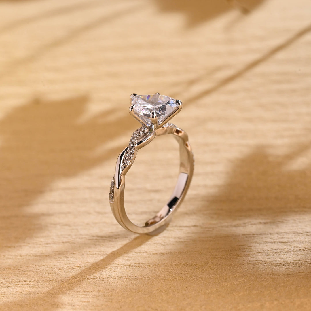 1.50ct-2.50ct Heart Cut Lab Grown Diamond Infinity Engagement Ring