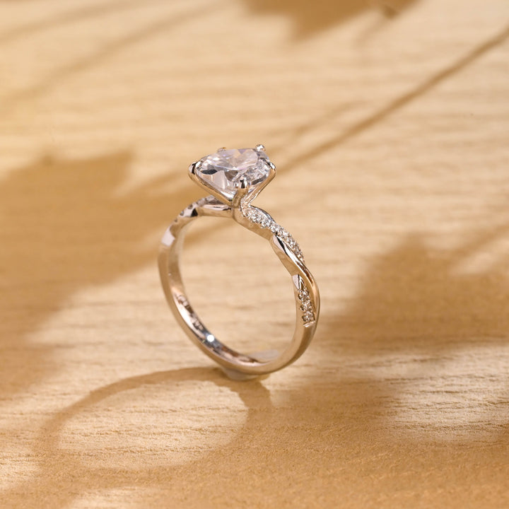 1.50ct-2.50ct Heart Cut Lab Grown Diamond Infinity Engagement Ring