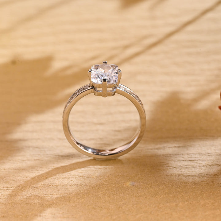 1.50ct-2.50ct Radiant Cut Lab Grown Channel Pave Diamond Engagement Ring