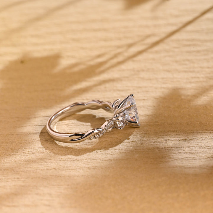 1.0ct-2.0ct Heart Cut Lab Grown Diamond Three Stone Engagement Ring