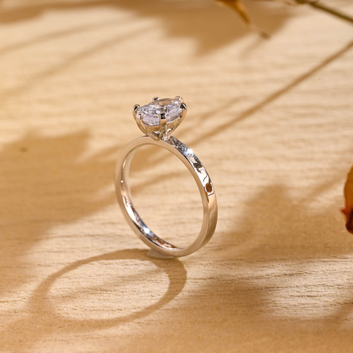 1.0ct-2.0ct Oval Cut Lab Grown Diamond Solitaire Engagement Ring
