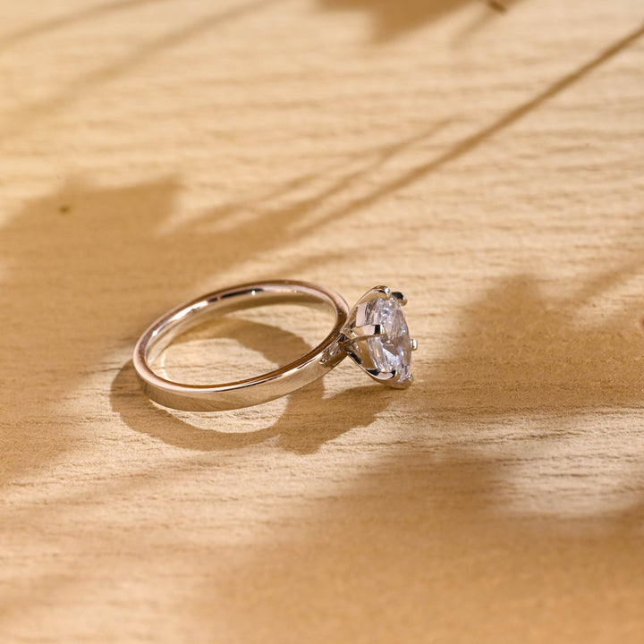 1.0ct-2.0ct Oval Cut Lab Grown Diamond Solitaire Engagement Ring