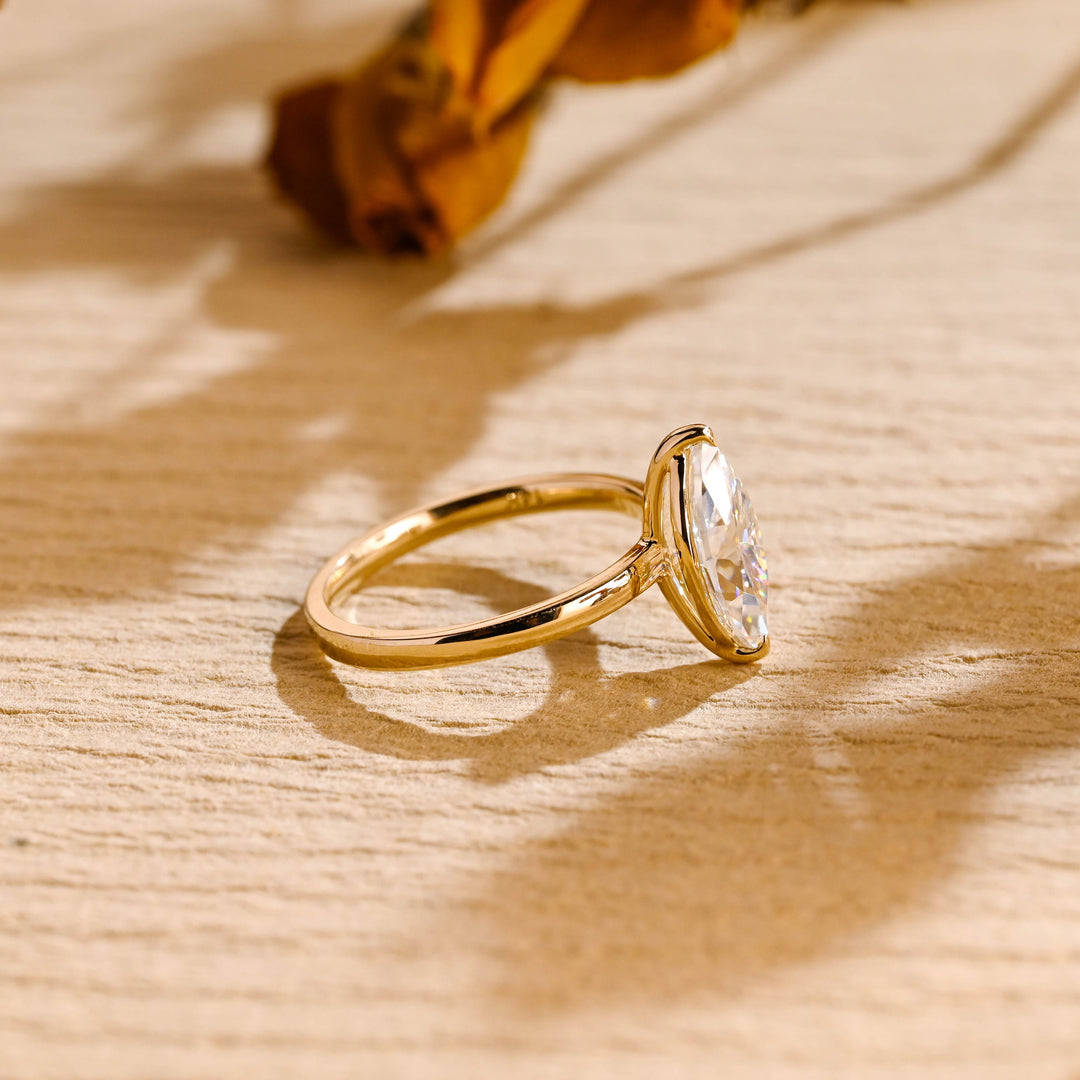 2.0ct-3.0ct Marquise Cut Lab Grown Diamond Solitaire Engagement Ring