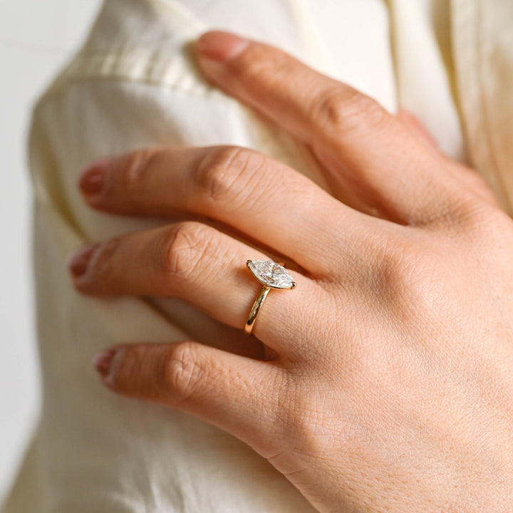 2.0ct-3.0ct Marquise Cut Lab Grown Diamond Solitaire Engagement Ring