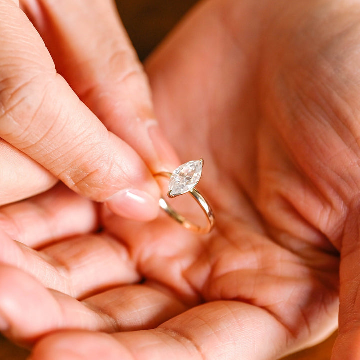 2.0ct-3.0ct Marquise Cut Lab Grown Diamond Solitaire Engagement Ring