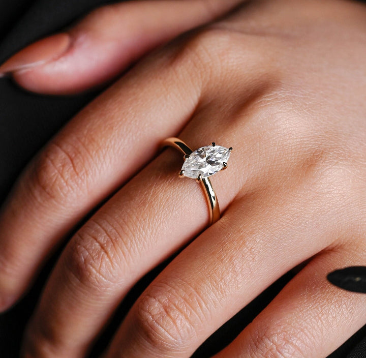 1.50ct-2.50ct Marquise Cut Lab Grown Diamond Solitaire Engagement Ring