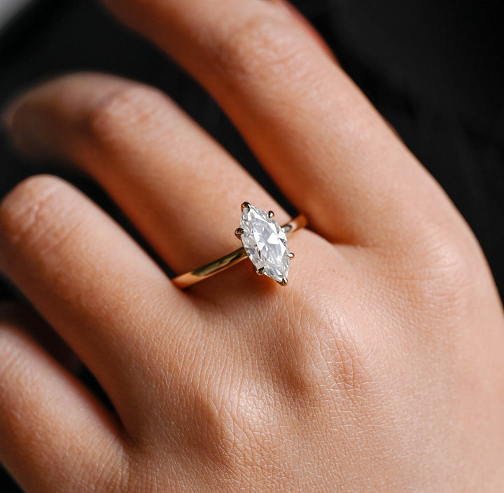 1.50ct-2.50ct Marquise Cut Lab Grown Diamond Solitaire Engagement Ring