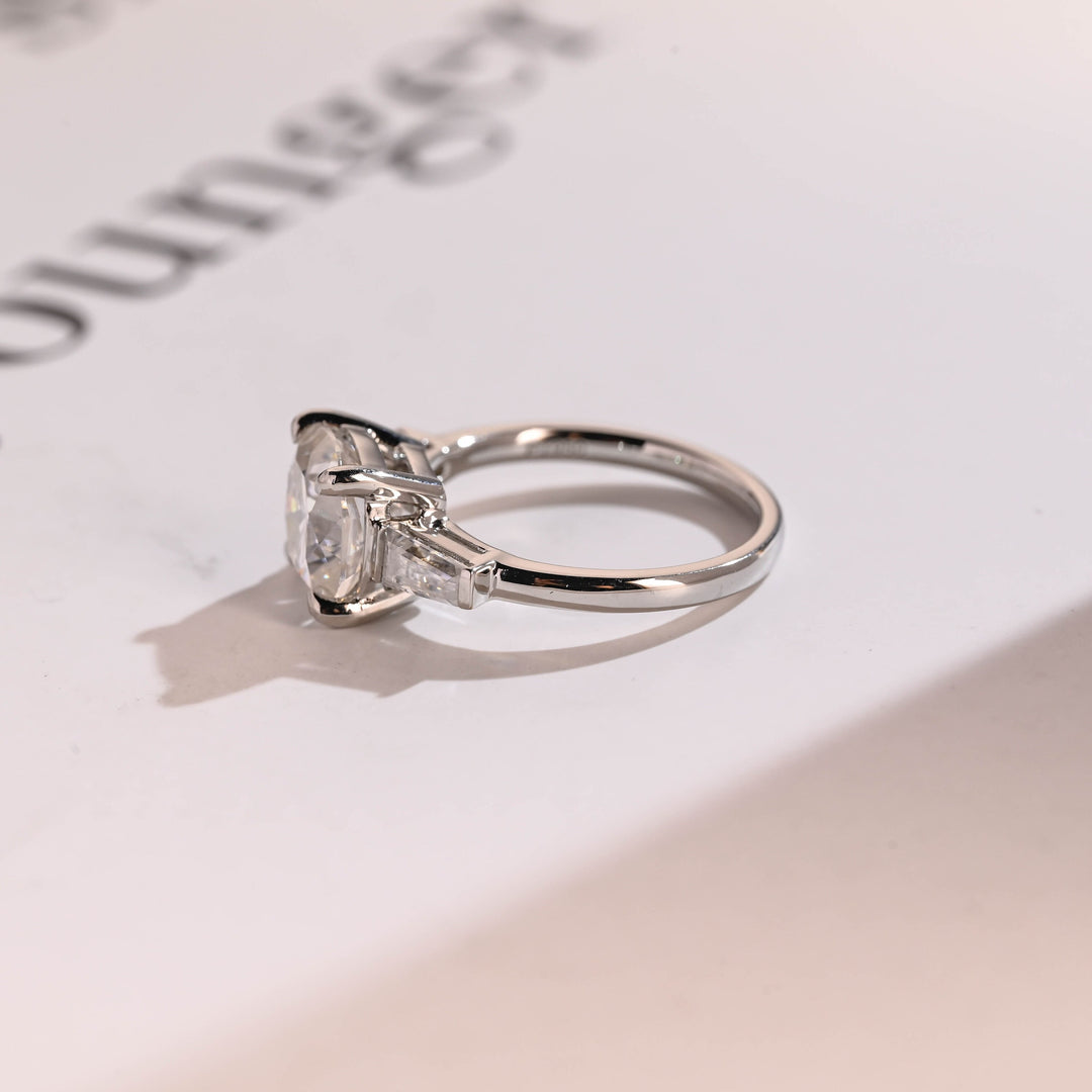 1.50ct-2.50ct Cushion Cut Lab Grown Diamond Three Stone Engagement Ring