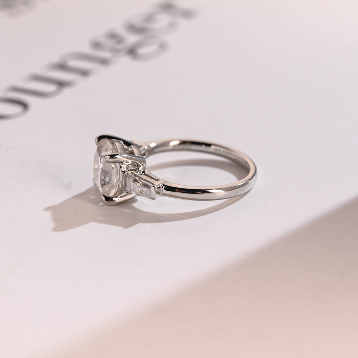 1.50ct-2.50ct Cushion Cut Lab Grown Diamond Three Stone Engagement Ring