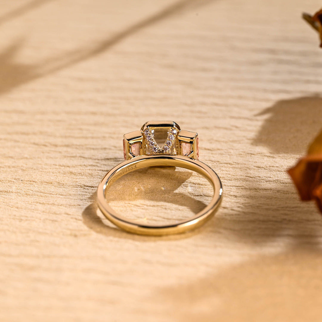 1.50ct-2.50ct Emerald Cut Lab Grown Diamond Three Stone Engagement Ring
