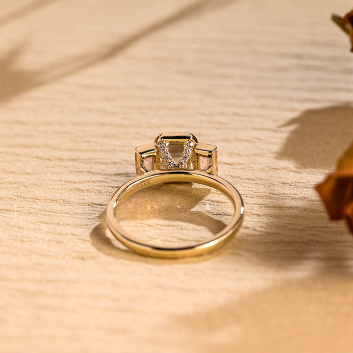 1.50ct-2.50ct Emerald Cut Lab Grown Diamond Three Stone Engagement Ring