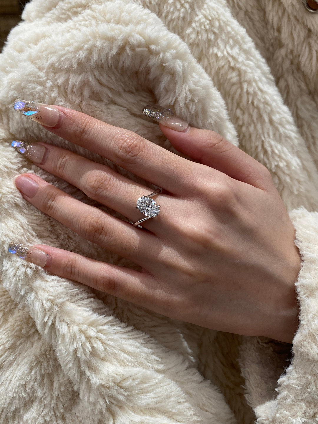 1.50ct-2.50ct Oval Cut Lab Grown Diamond Solitaire Engagement Ring
