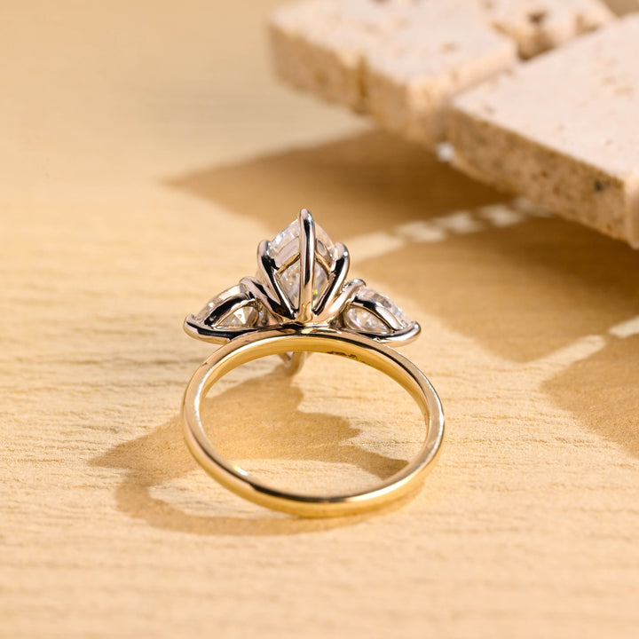 1.50ct-2.50ct Marquise Cut Lab Grown Diamond Three Stones Engagement Ring