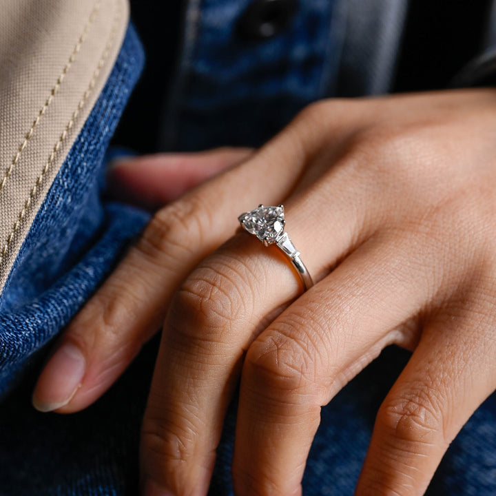 1.0ct-2.0ct Heart Cut Lab Grown Diamond Three Stone Engagement Ring