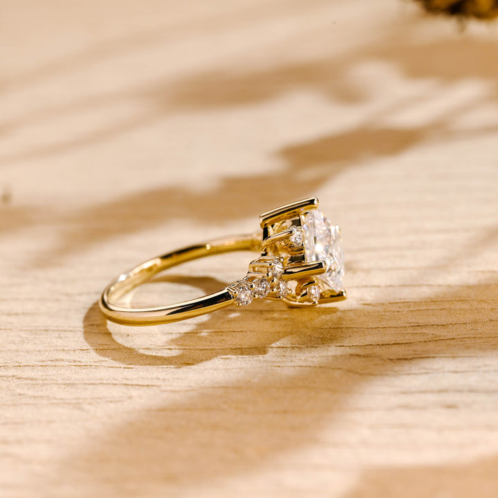 1.50ct-2.50ct Princess Cut Lab Grown Diamond Cluster Engagement Ring