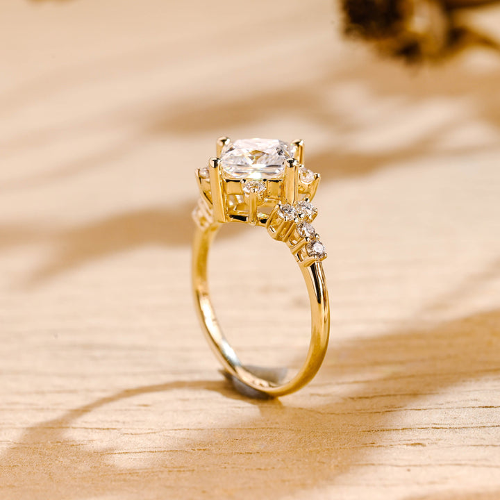 1.50ct-2.50ct Princess Cut Lab Grown Diamond Cluster Engagement Ring