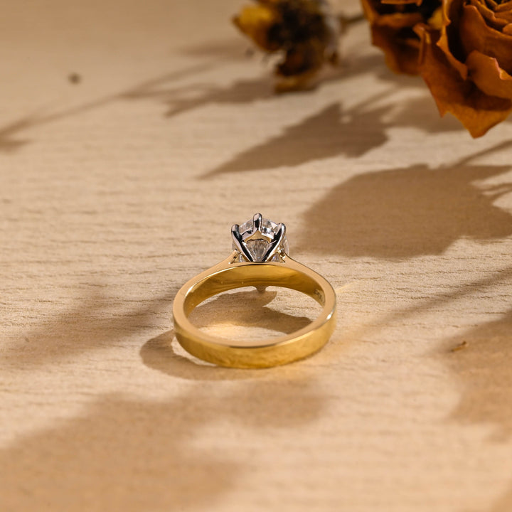 1.50ct-2.50ct Oval Cut Lab Grown Diamond Thick Band Engagement Ring