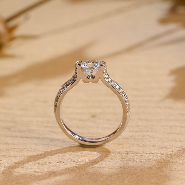 0.50ct-1.50ct Round Cut Lab Grown Vintage Pave Diamond Engagement Ring