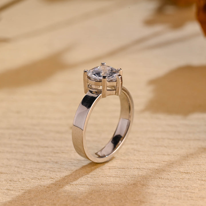 1.0ct-2.0ct Heart Cut Lab Grown Diamond Solitaire Engagement Ring