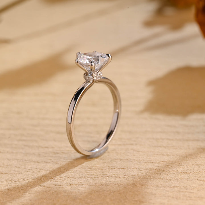 1.0ct-2.0ct Heart Cut Lab Grown Diamond Hidden Halo Engagement Ring
