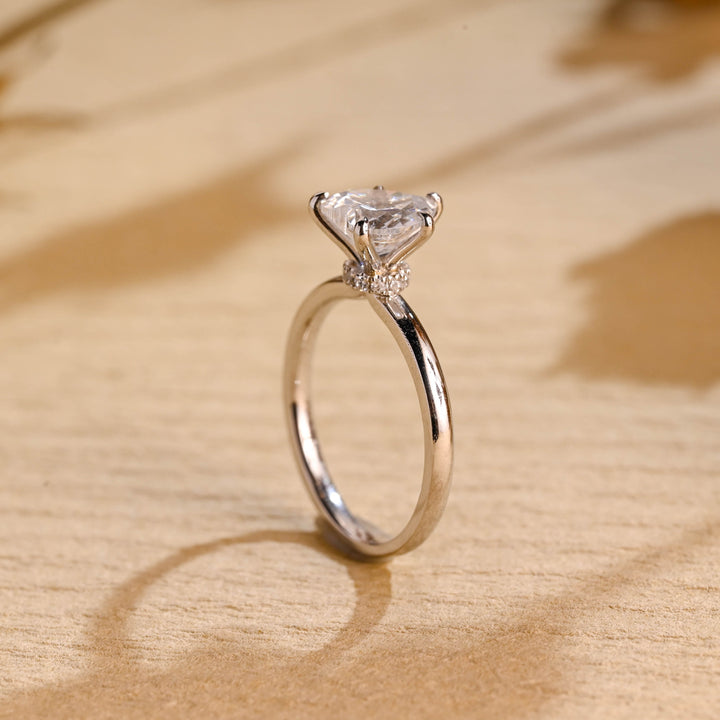 1.0ct-2.0ct Heart Cut Lab Grown Diamond Hidden Halo Engagement Ring
