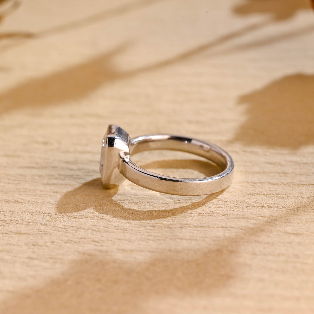 1.50ct-2.50ct Bezel Set Radiant Cut Lab Grown Diamond Engagement Ring