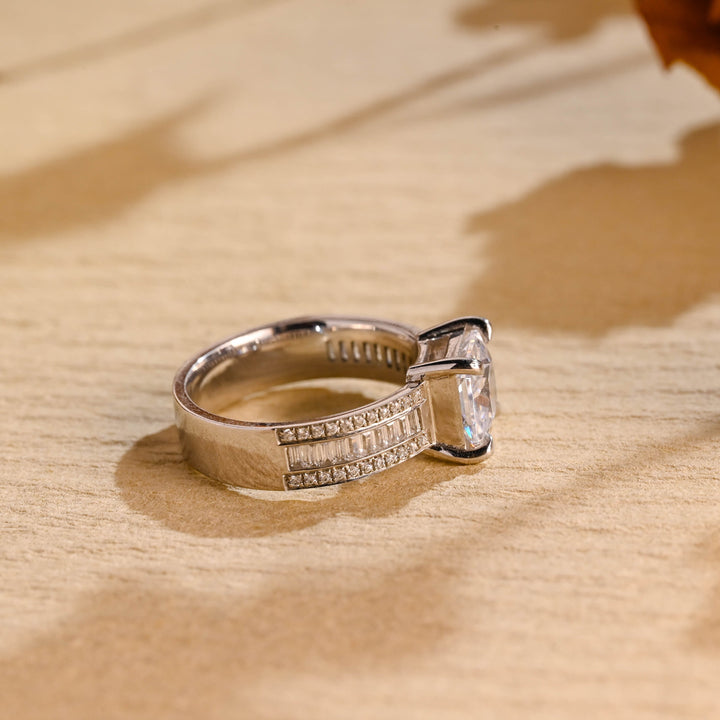 1.0ct-2.0ct Princess Cut Lab Grown Diamond Thick Pave Engagement Ring