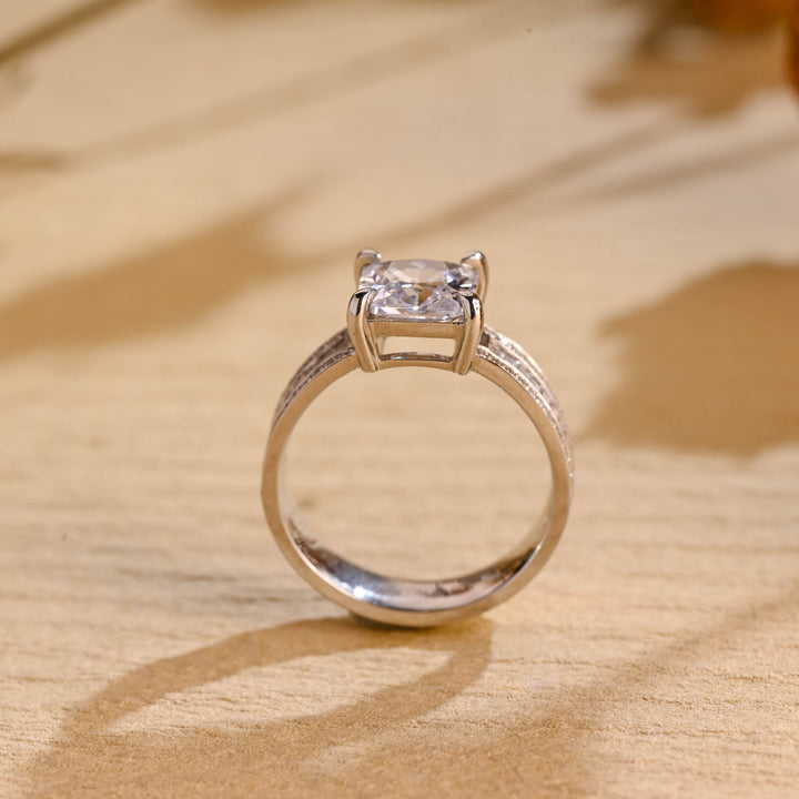 1.0ct-2.0ct Princess Cut Lab Grown Diamond Thick Pave Engagement Ring