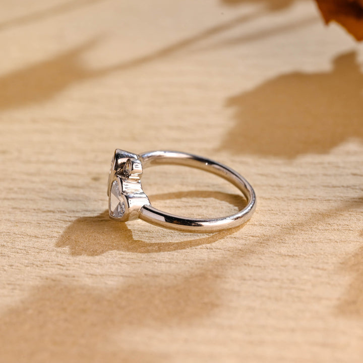 1.0ct-2.0ct Heart Cut Lab Grown Diamond Two Stone Engagement Ring