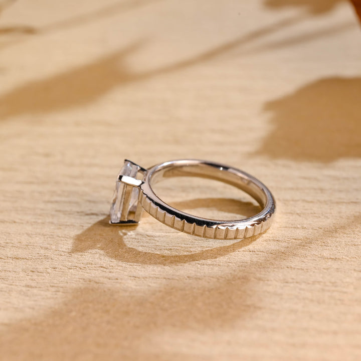 1.50ct-2.50ct Radiant Cut Lab Grown Solitaire Diamond Engagement Ring
