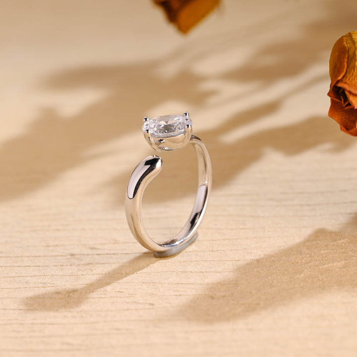 1.50ct-2.50ct Oval Cut Lab Grown Diamond Unique Open Engagement Ring