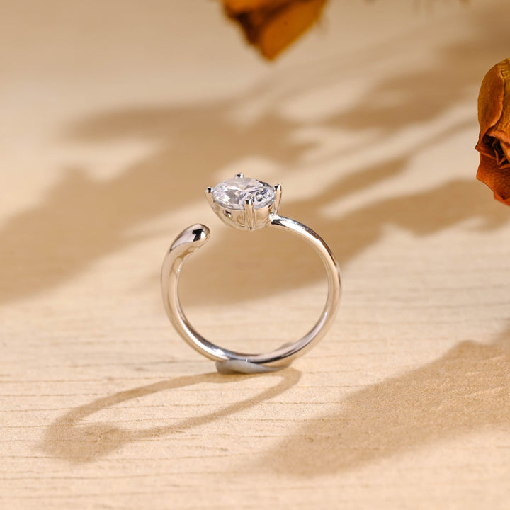 1.50ct-2.50ct Oval Cut Lab Grown Diamond Unique Open Engagement Ring