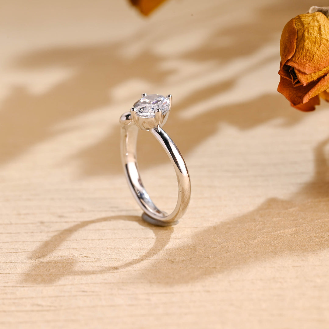 1.50ct-2.50ct Oval Cut Lab Grown Diamond Unique Open Engagement Ring