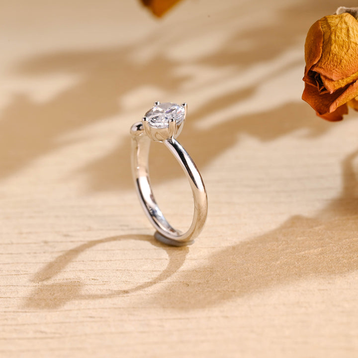1.50ct-2.50ct Oval Cut Lab Grown Diamond Unique Open Engagement Ring